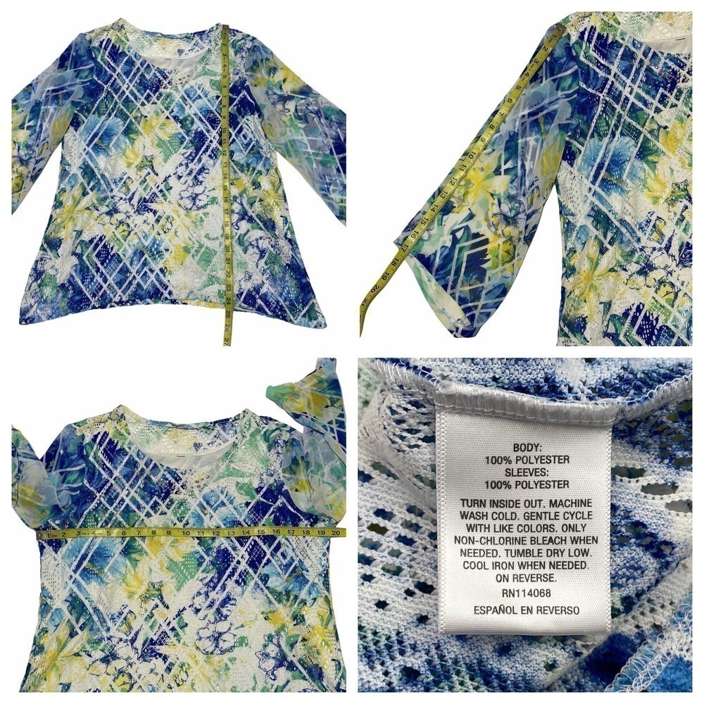 SHARKBITE Floral Multicolor 3/4 Sleeve Blouse - Picture 12 of 13